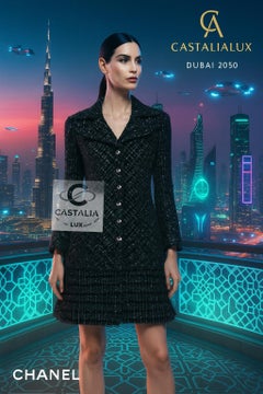 Chanel 13K$ Cosmic Futurism Black Tweed Jacket  36 FR