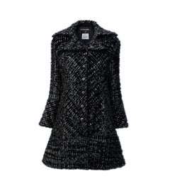 CHANEL 13K$ Chaqueta de tweed negro Futurismo Cósmico 36 FR