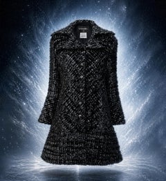 CHANEL 13K$ Cosmic Futurism Black Tweed Jacket 36 FR