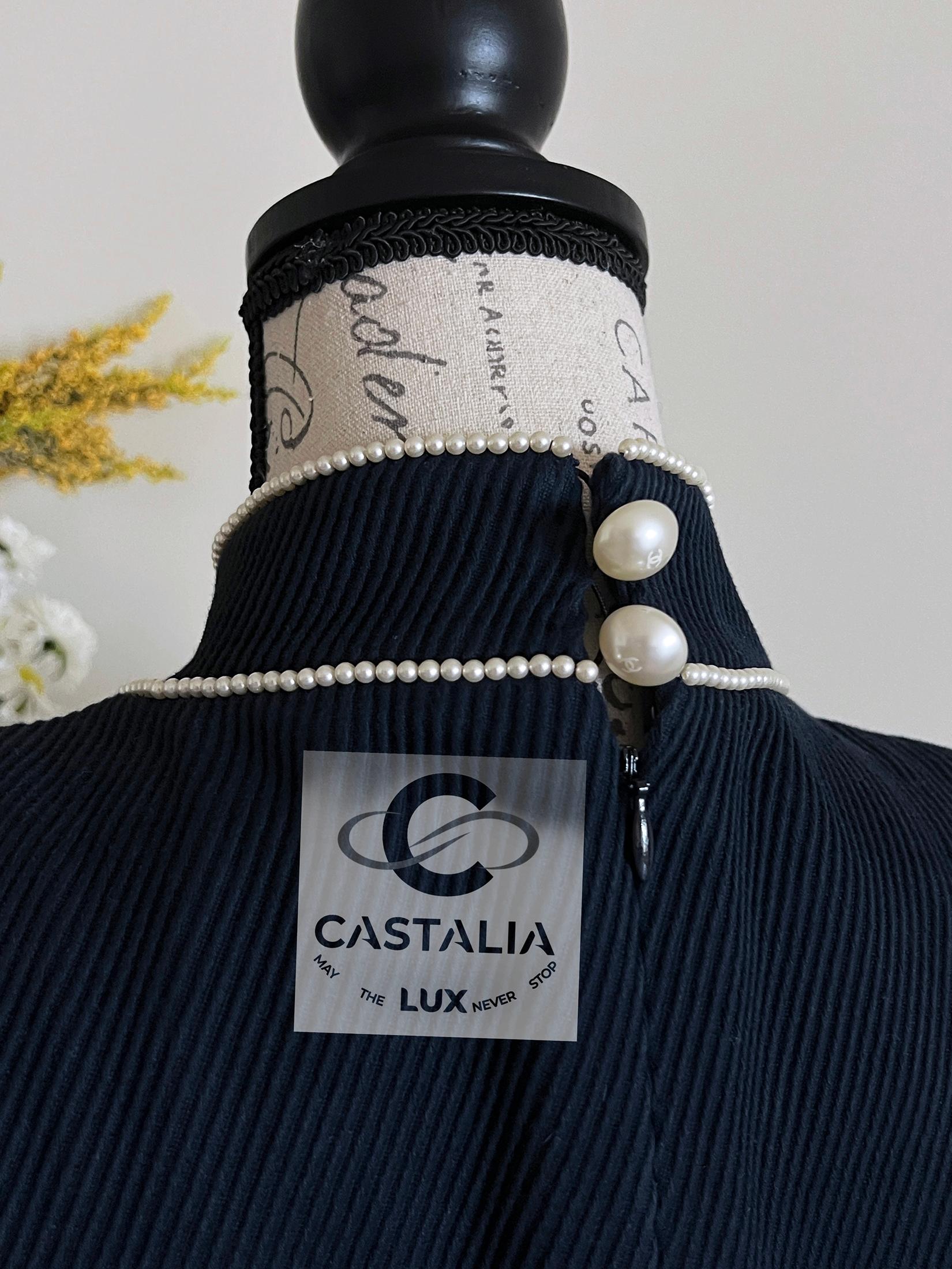 Chanel 13K$ Extrem seltenes, perlenbesetztes Kleid mit Perlenverzierung 38 FR im Angebot 9