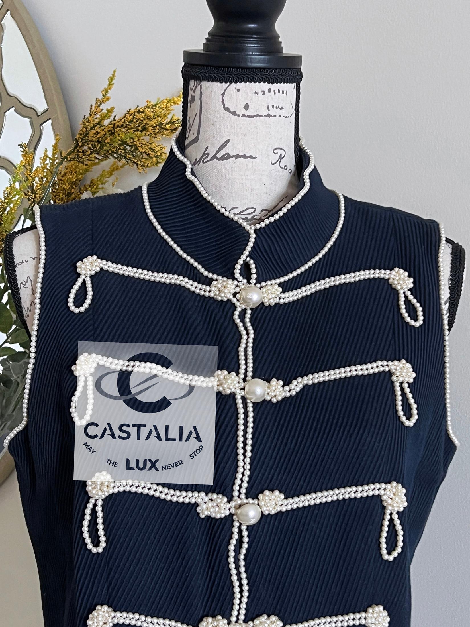 Chanel 13K$ Extrem seltenes, perlenbesetztes Kleid mit Perlenverzierung 38 FR im Angebot 2