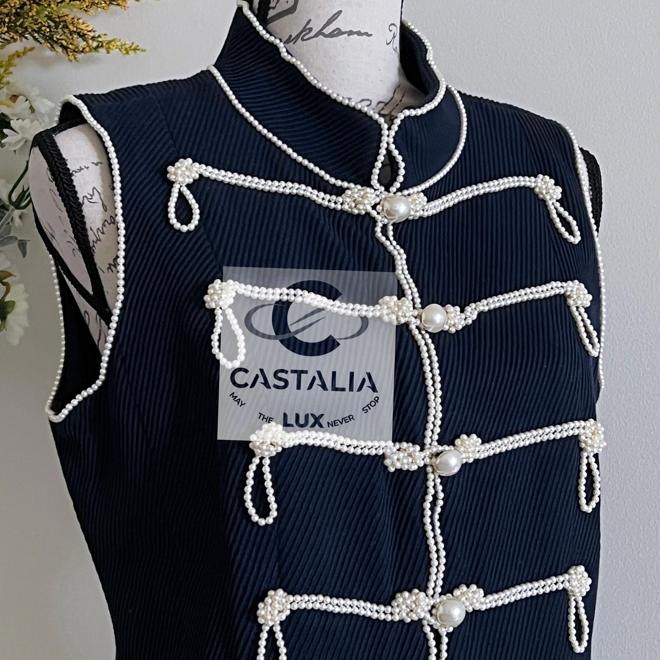 Chanel 13K$ Extrem seltenes, perlenbesetztes Kleid mit Perlenverzierung 38 FR im Angebot 3