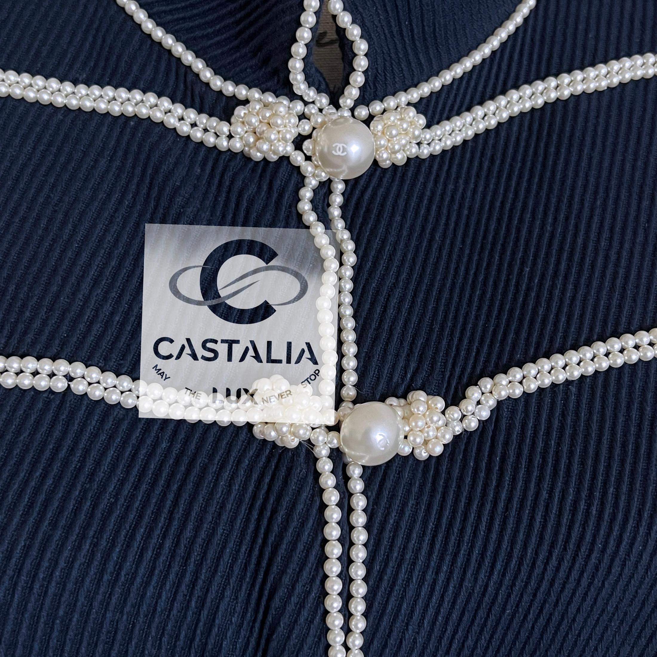 Chanel 13K$ Extrem seltenes, perlenbesetztes Kleid mit Perlenverzierung 38 FR im Angebot 4