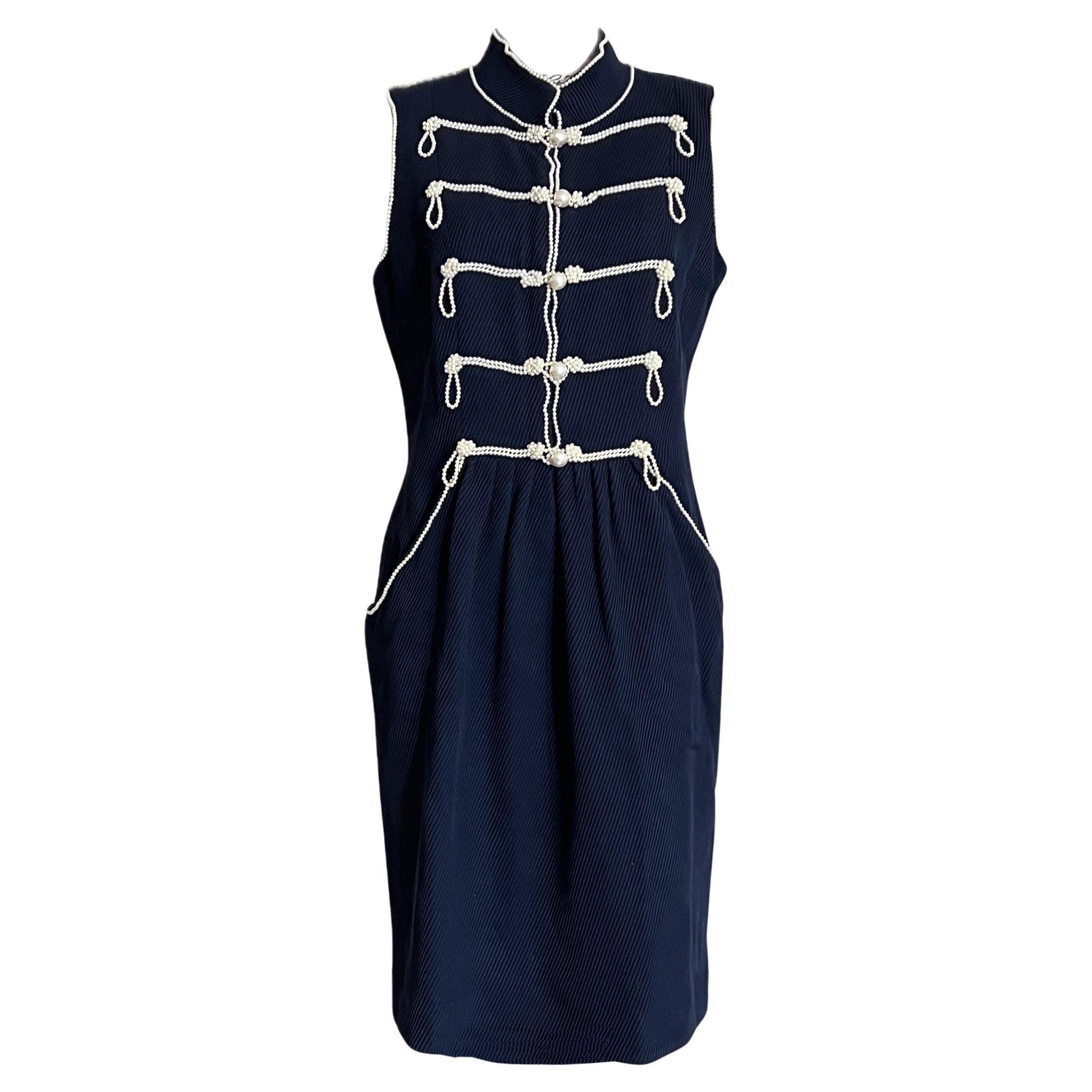 Chanel 13K$ Extrem seltenes, perlenbesetztes Kleid mit Perlenverzierung 38 FR