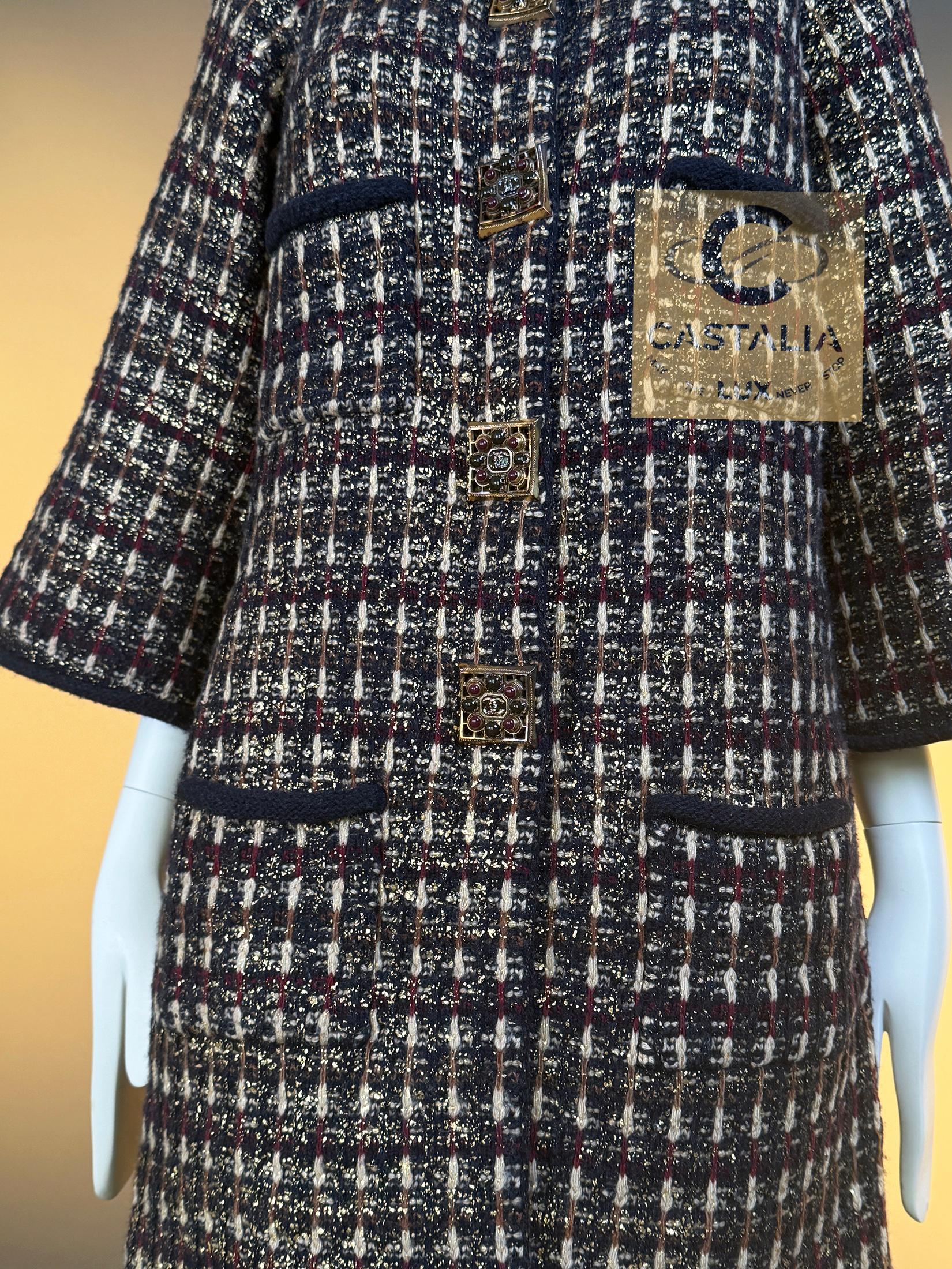 CHANEL 13K$ Icónico París / Byzance CC Gripoix Botones Abrigo 36 FR en venta 10