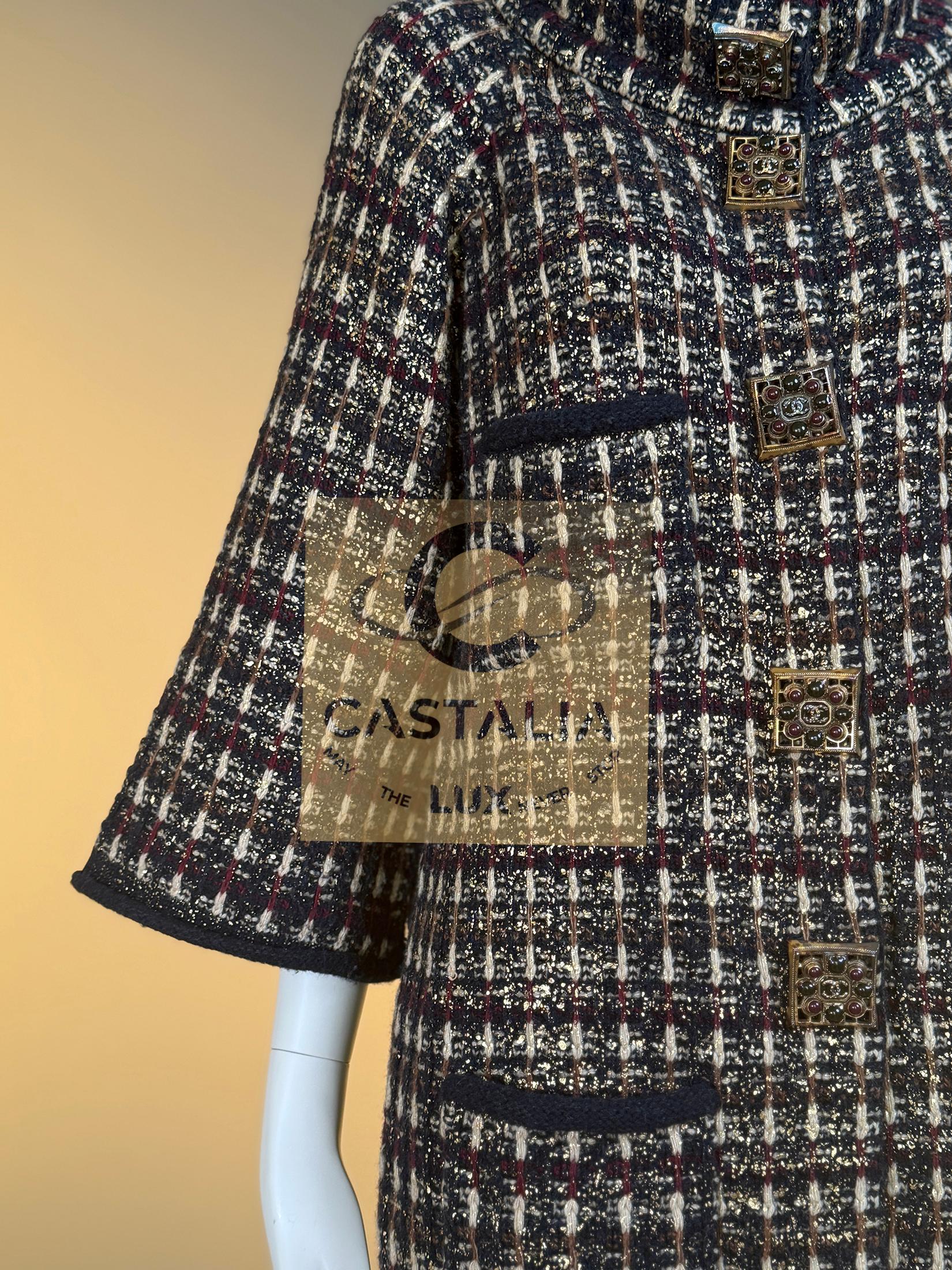 CHANEL 13K$ Icónico París / Byzance CC Gripoix Botones Abrigo 36 FR en venta 11