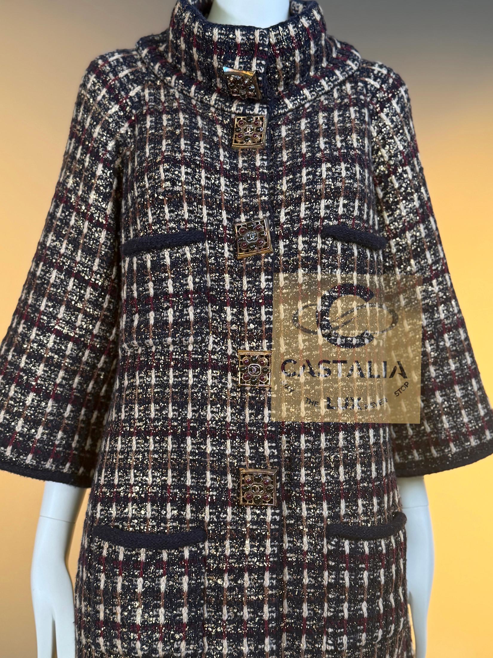 CHANEL 13K$ Icónico París / Byzance CC Gripoix Botones Abrigo 36 FR en venta 13