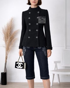 Chanel 13K$ Lady Gaga Stile Iconico Giacca in Tweed Nero 34 FR