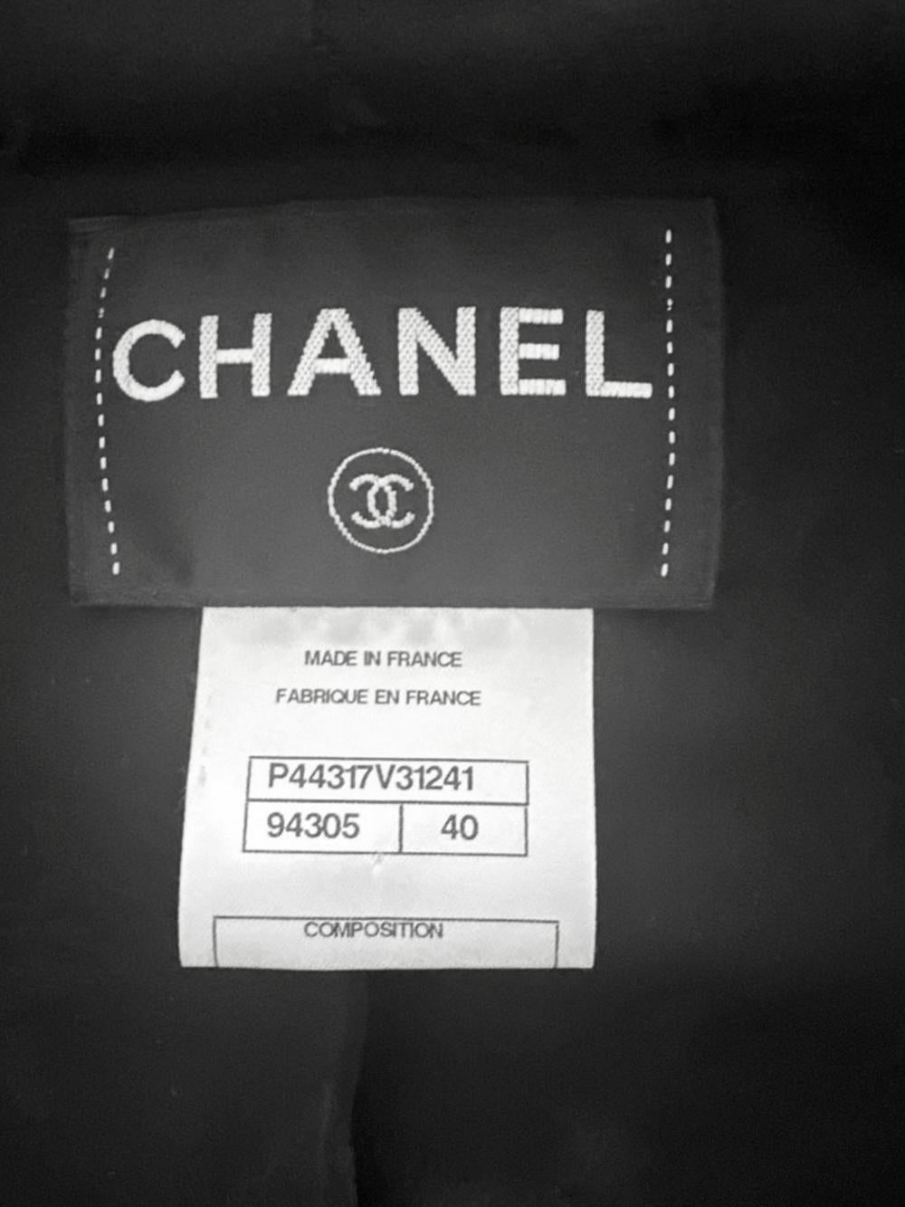 Chanel 13K$ Lady Gaga Style Statement Black Tweed Jacket 40 FR For Sale 12