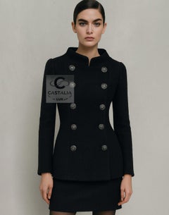 CHANEL 13K$ Lady Gaga Style Statement Black Tweed Jacket 40 FR