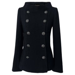 CHANEL 13K$ Lady Gaga Style Statement Black Tweed Jacket 40 FR