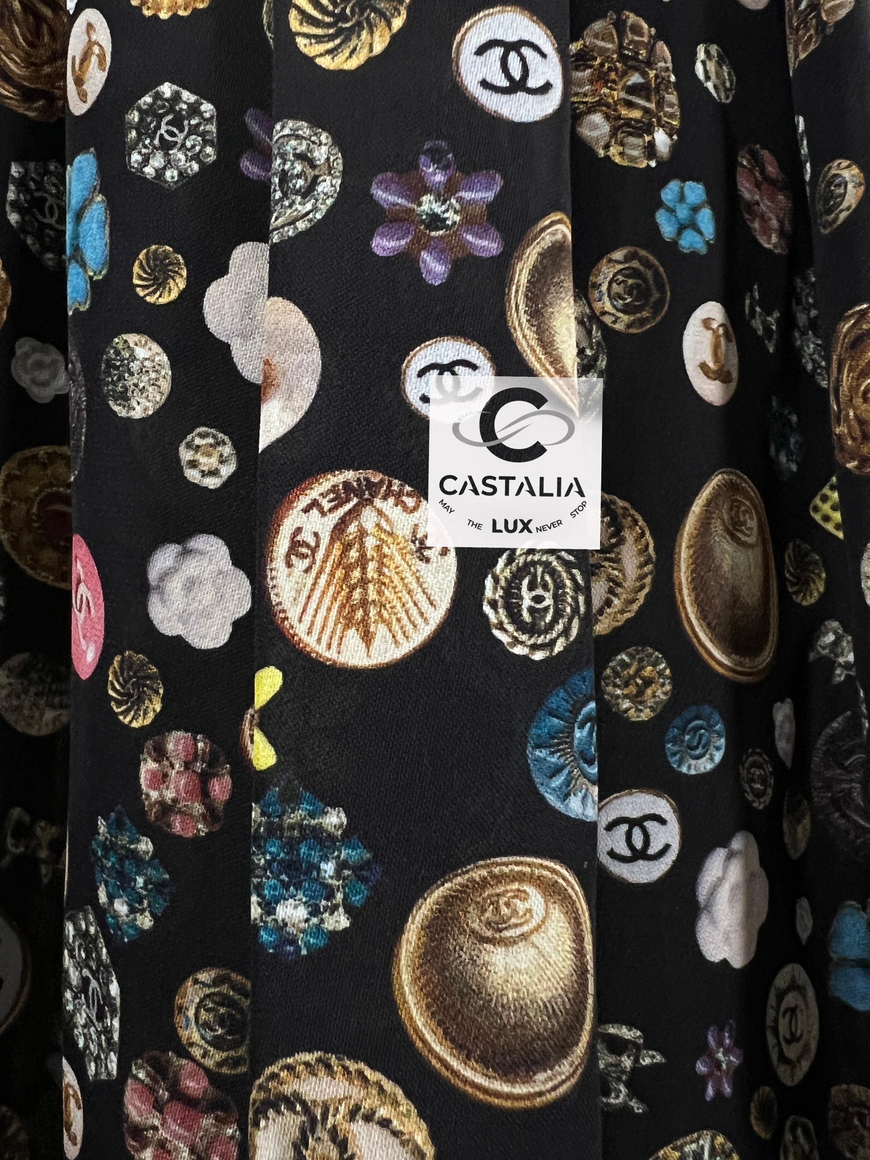 Women's or Men's Chanel 13K$ Maxi Silk CC Logo Dress 34 FR