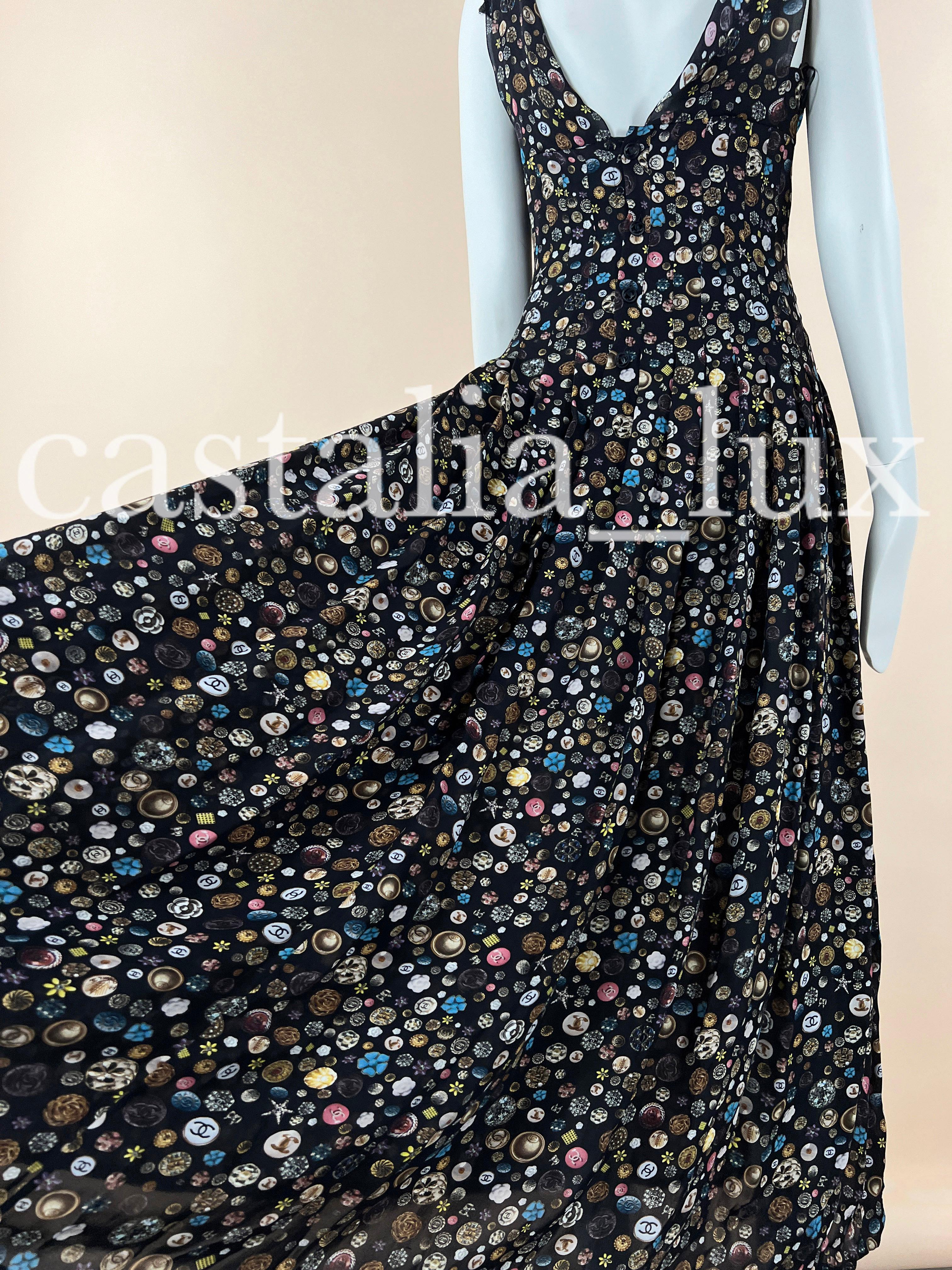 Chanel 13K$ Maxi Silk CC Logo Dress For Sale 6
