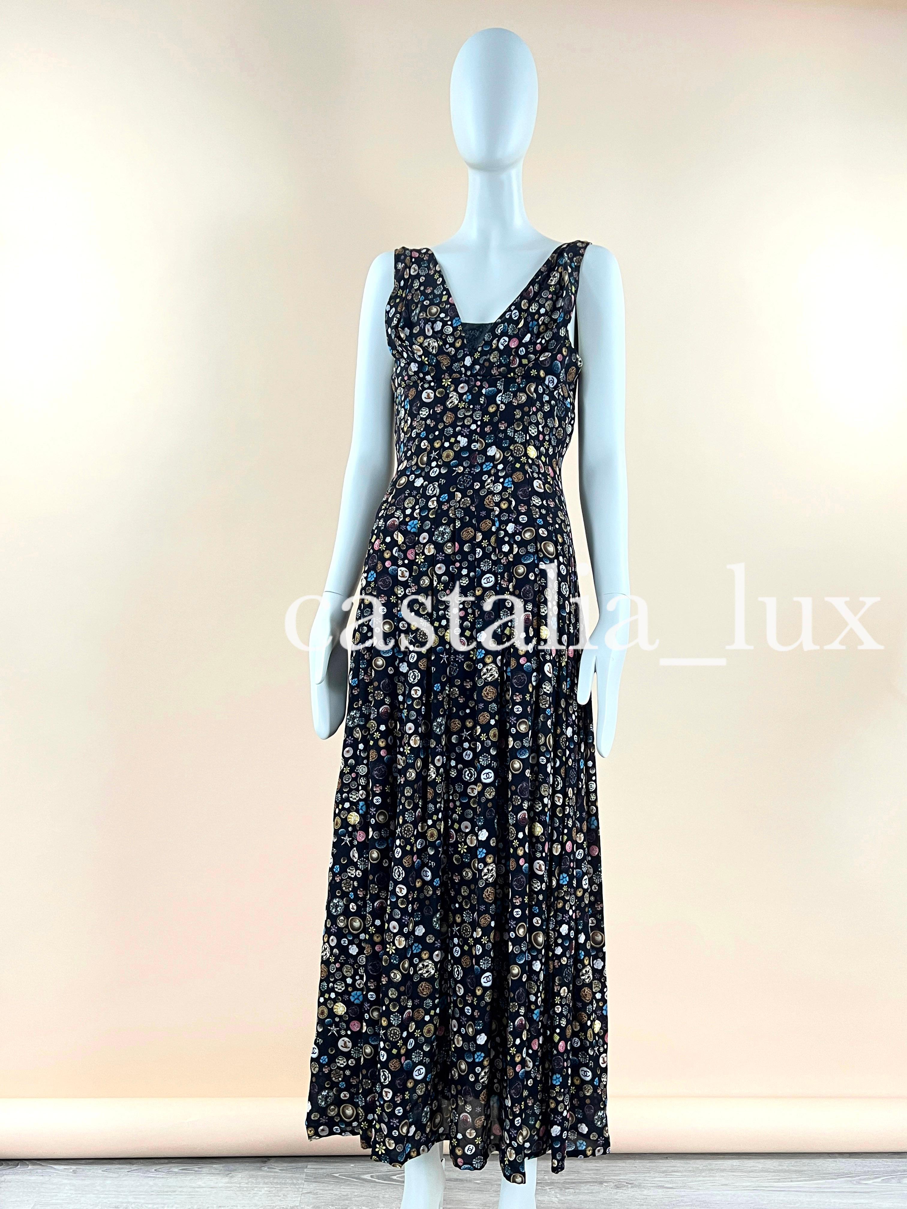 Chanel 13K Maxi Silk CC Logo Dress For Sale 2
