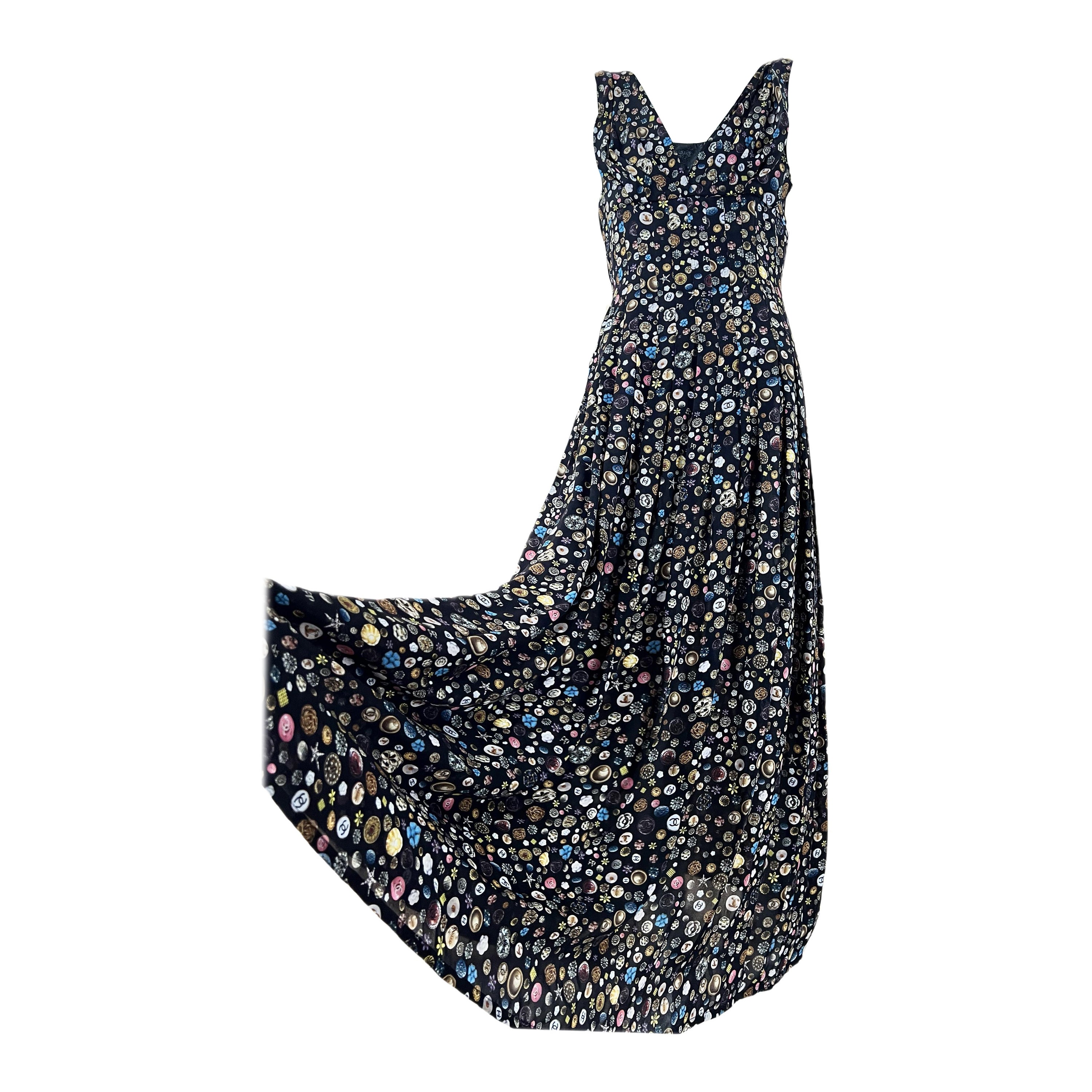 Chanel 13K$ Maxi Silk CC Logo Dress