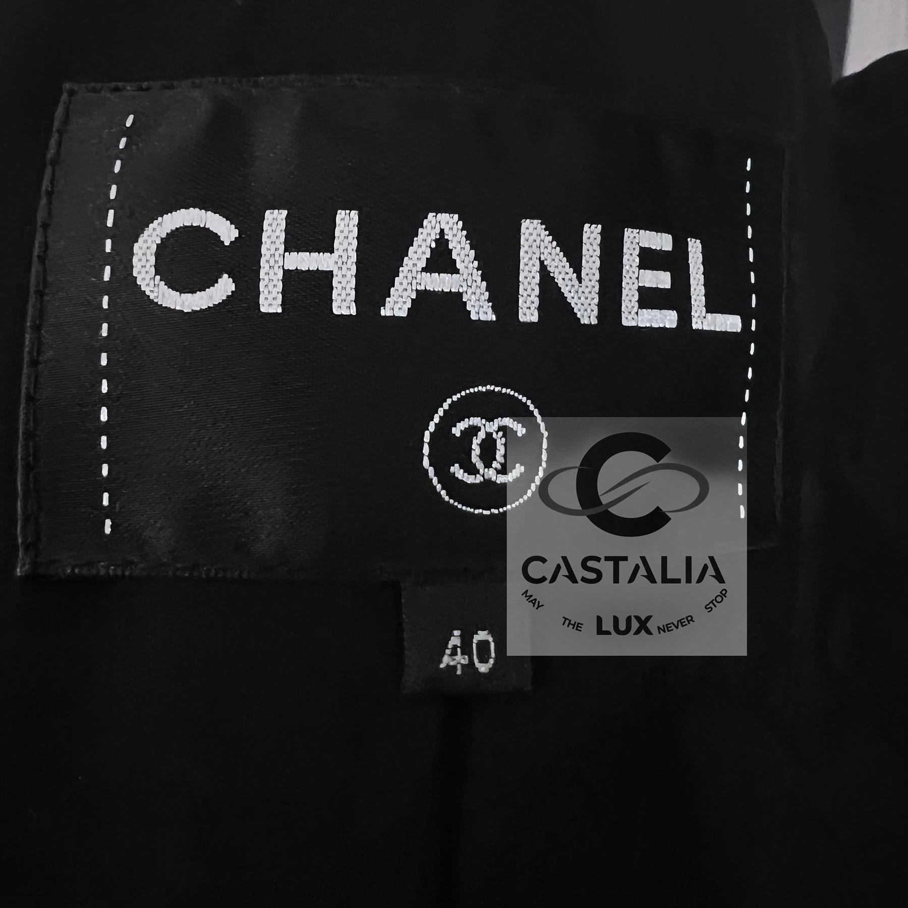 Chanel 13K$ Nuova Parigi / Cosmopolite Giacca in tweed nero 40 FR in vendita 11