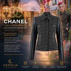 CHANEL 13K$ New Paris / Cosmopolite Schwarz Tweed Jacke 40 FR
