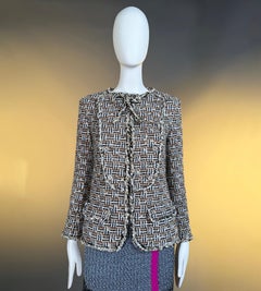 CHANEL 13K$ New Paris / Dallas CC Star Buttons Beige Tweed Jacket 36 FR