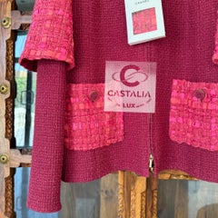 Chanel 13K$ New Raspberry Ribbon Tweed Jacket 42 FR