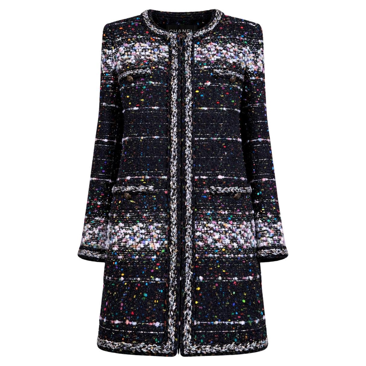 CHANEL 13K$ New SUPERMARKET Confetti Tweed Coat 42 FR For Sale