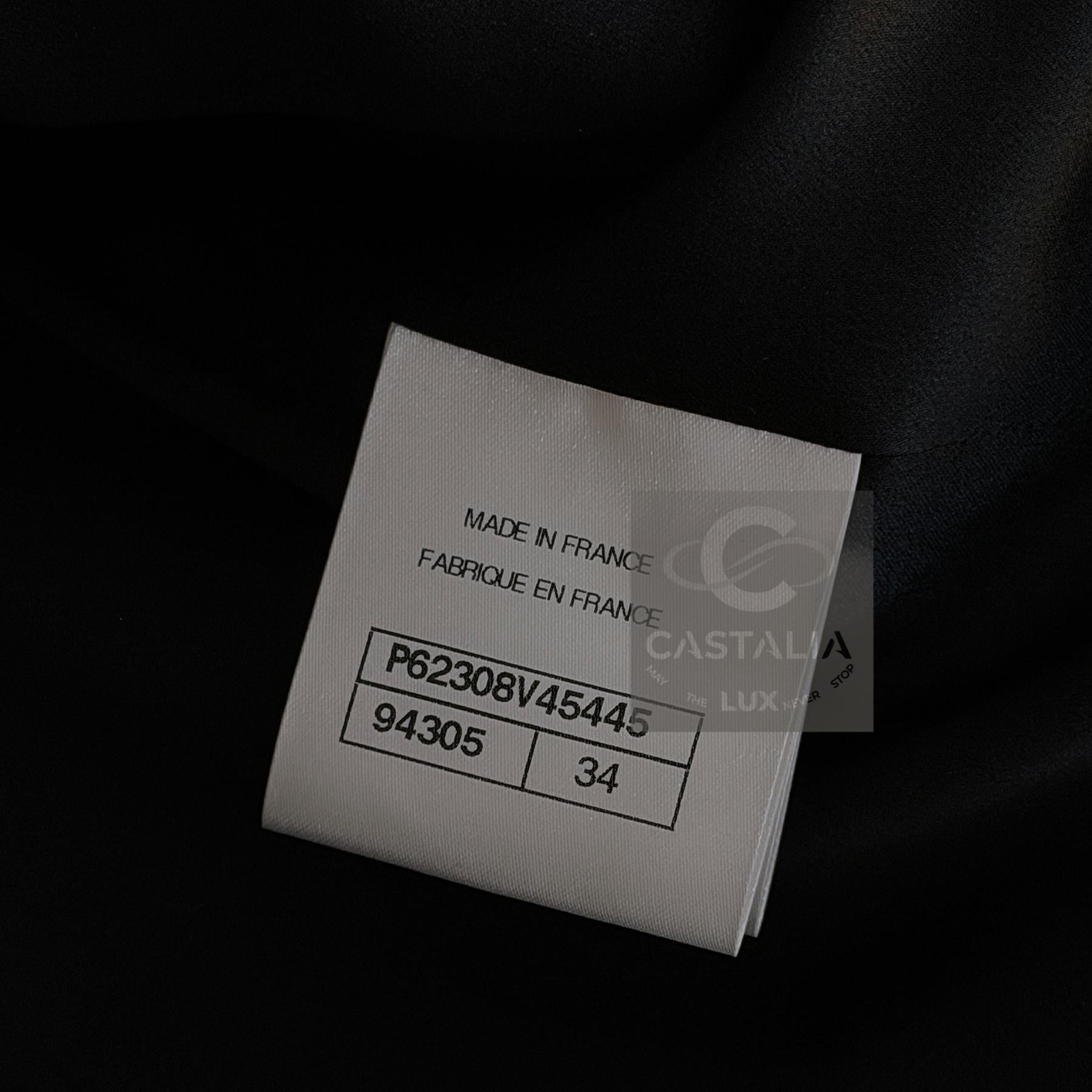 Chanel 13K$ Nuova Giacca Vittoria Ceretti in Tweed Nero 34 FR in vendita 16