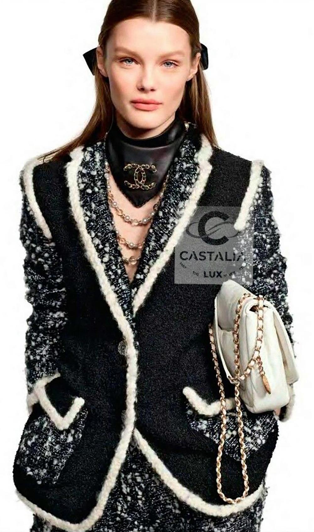 Chanel 13K$ Nuova Giacca Vittoria Ceretti in Tweed Nero 34 FR In condizioni Nuovo in vendita a Dubai, AE