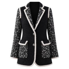 CHANEL 13K$ New Vittoria Ceretti Style Black Tweed Jacket 34 FR