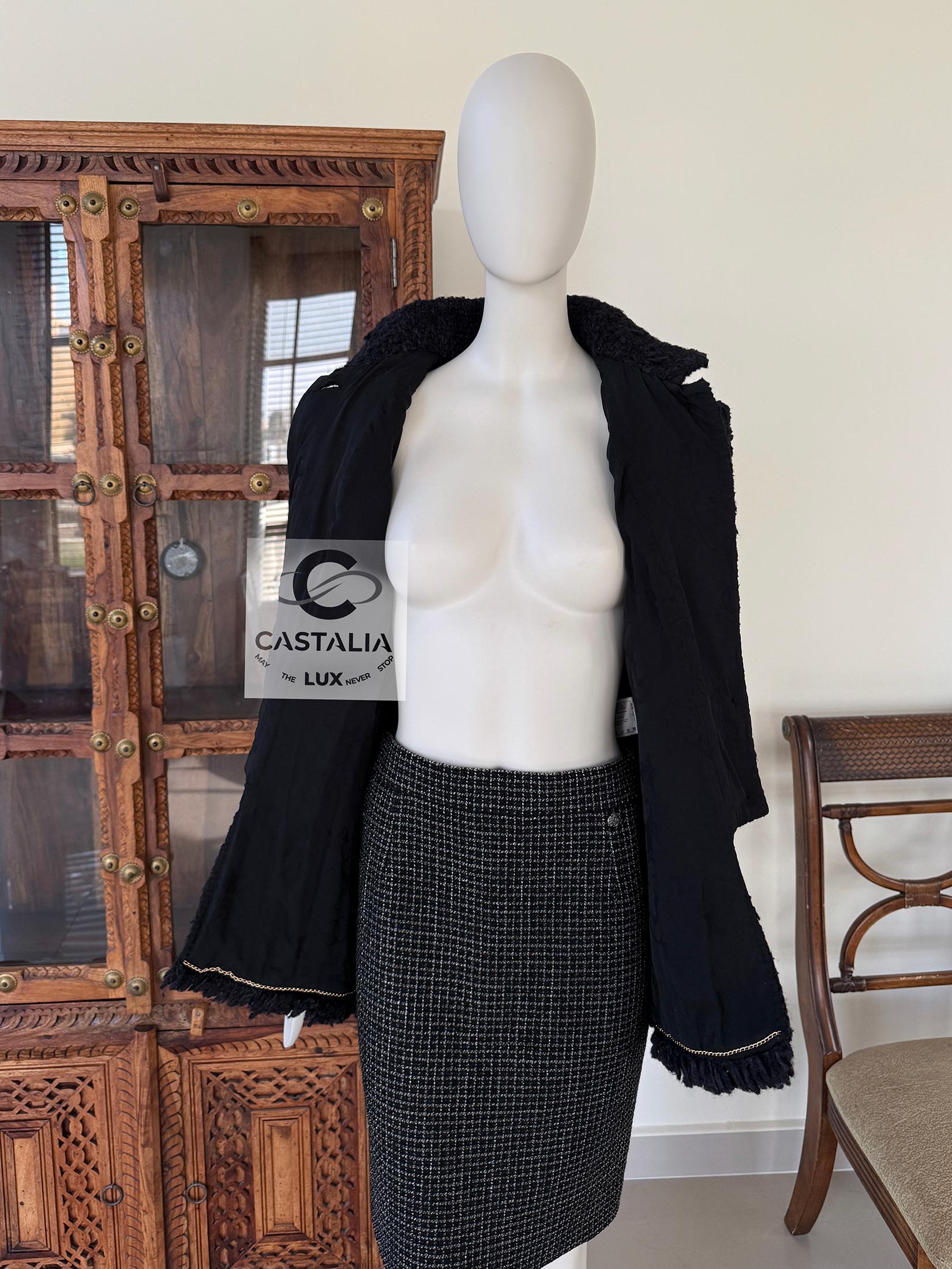 Chanel 13K$ Paris / Bombay CC Gripoix Buttons Black Tweed Jacket 50 FR 10