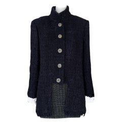 Chanel 13K$ Paris / Bombay CC Gripoix Buttons Black Tweed Jacket 50 FR