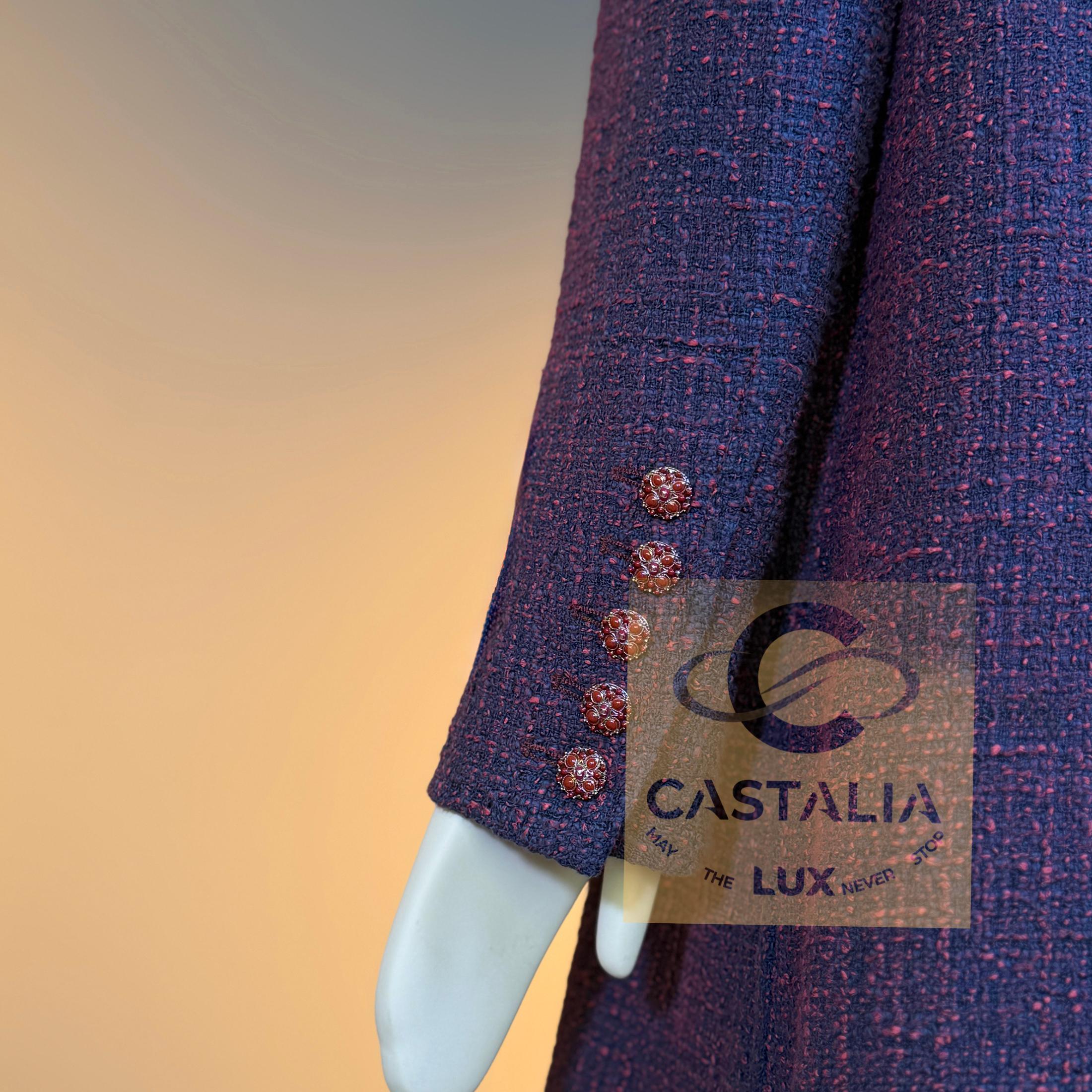 Chanel 13K$ Parigi / Bombay CC Gripoix Bottoni Cappotto in tweed 48 FR in vendita 7