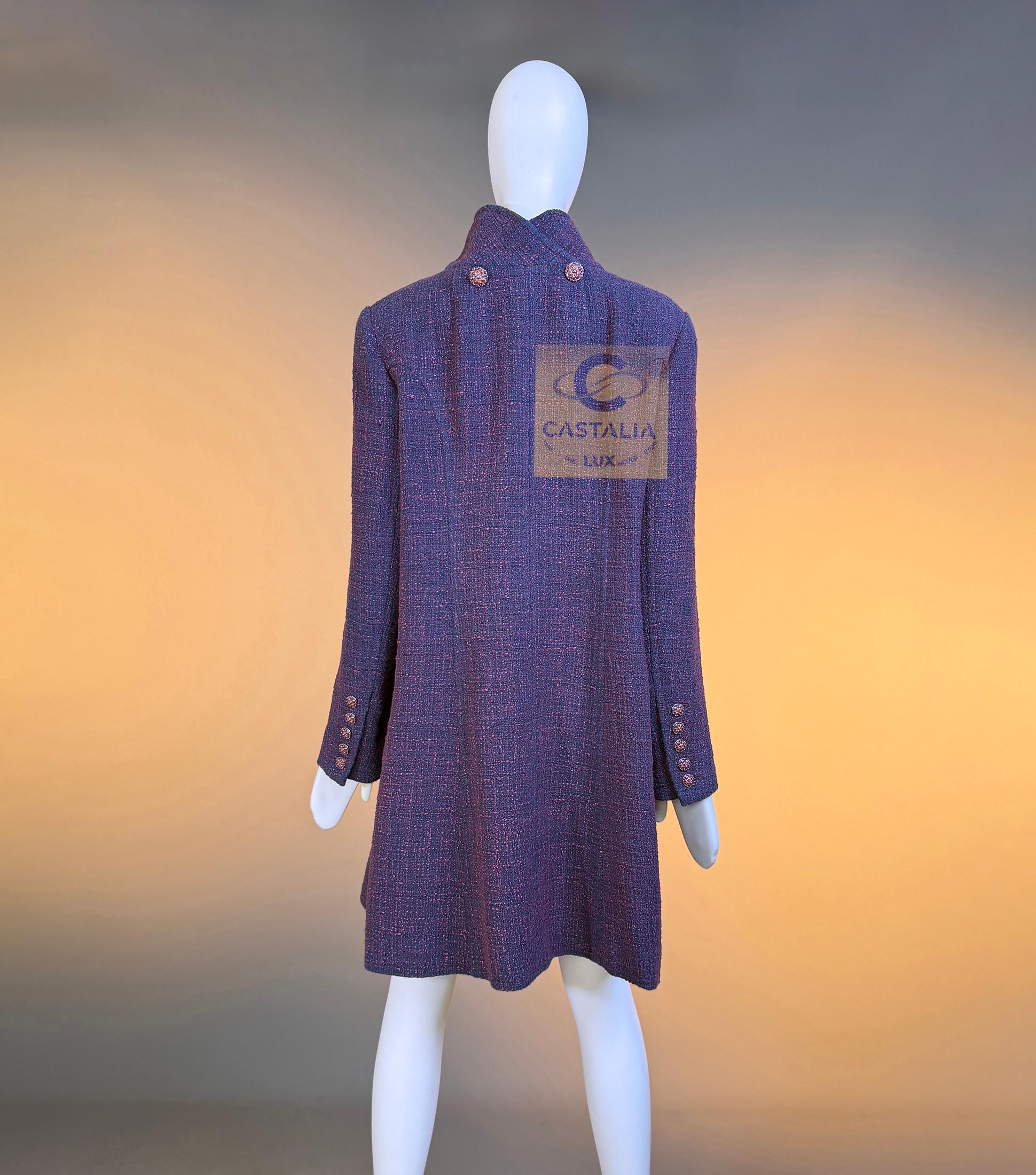 Chanel 13K$ Parigi / Bombay CC Gripoix Bottoni Cappotto in tweed 48 FR in vendita 12