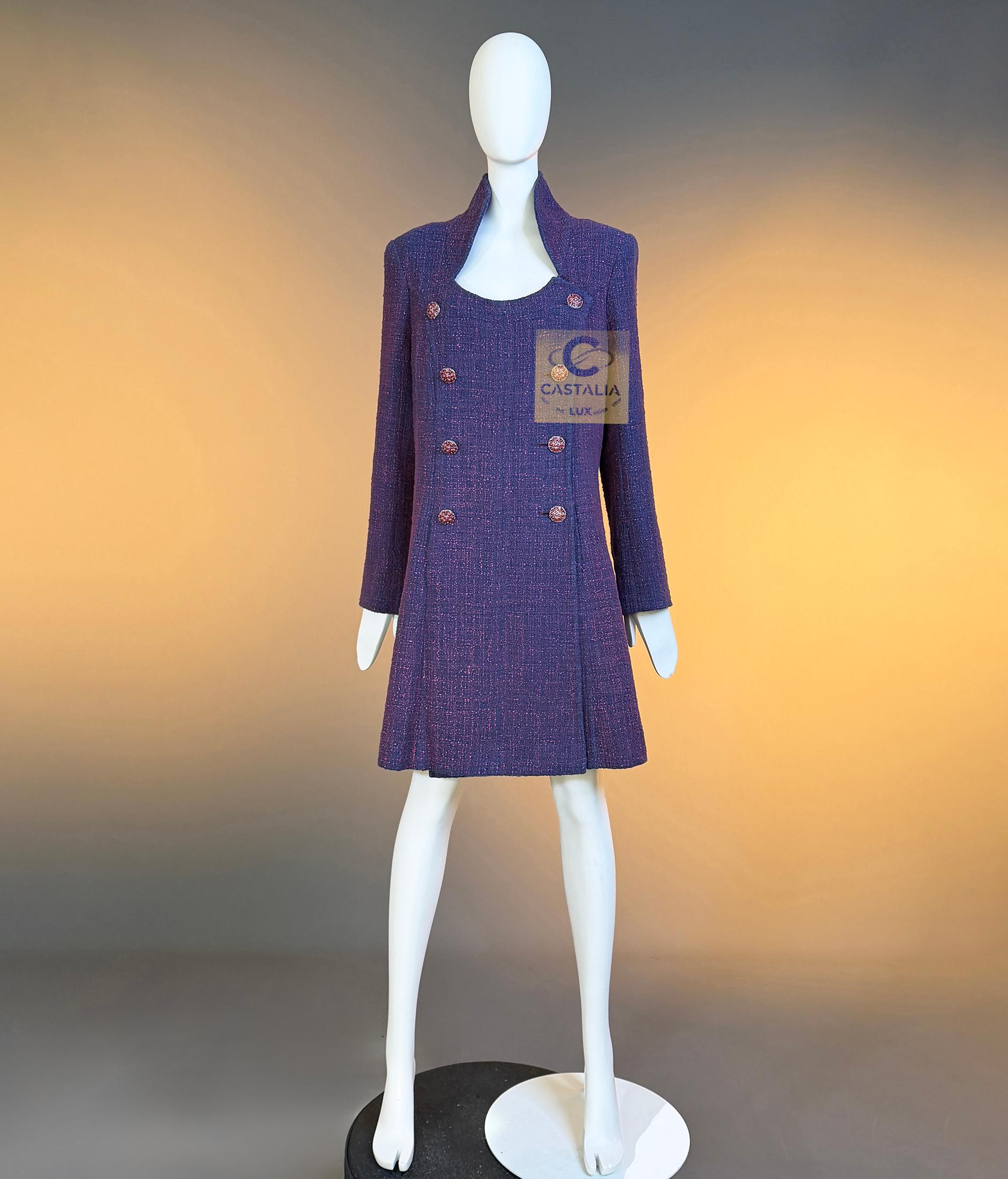 da uomo o donna Chanel 13K$ Parigi / Bombay CC Gripoix Bottoni Cappotto in tweed 48 FR in vendita