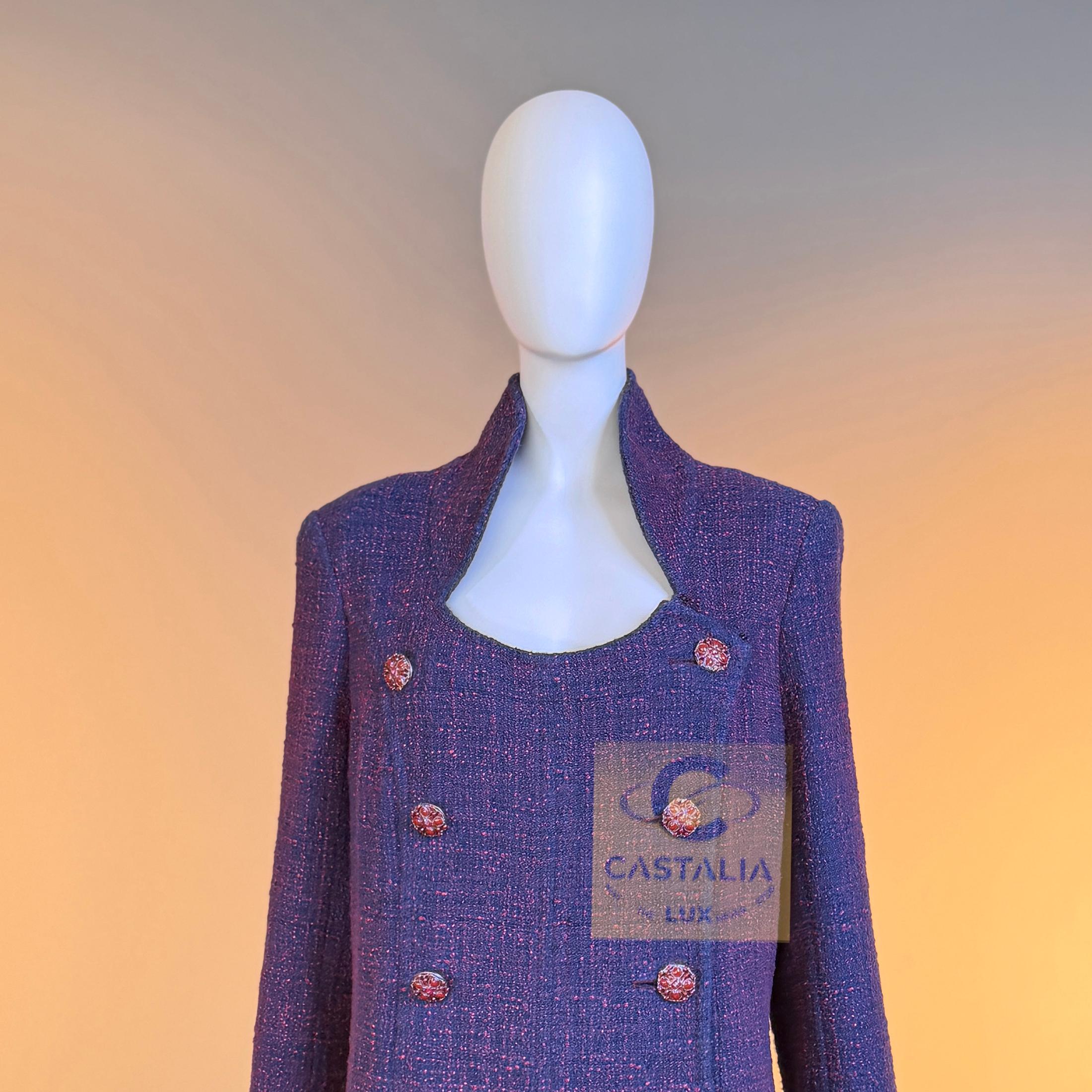 Chanel 13K$ Parigi / Bombay CC Gripoix Bottoni Cappotto in tweed 48 FR in vendita 4