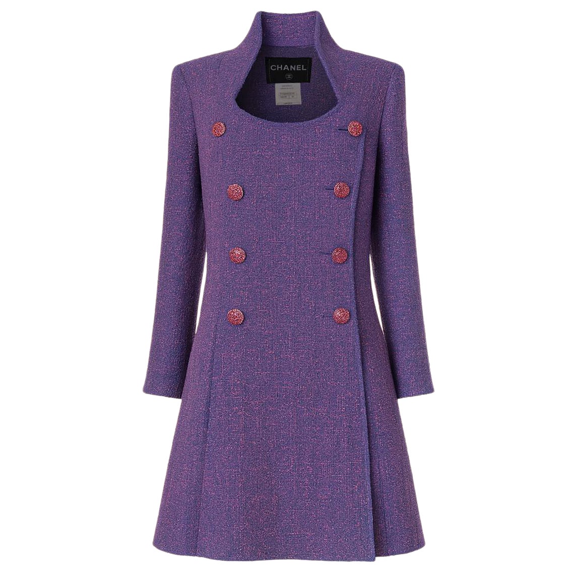 CHANEL 13K$ Paris / Bombay CC Gripoix Buttons Tweed Coat 48 FR