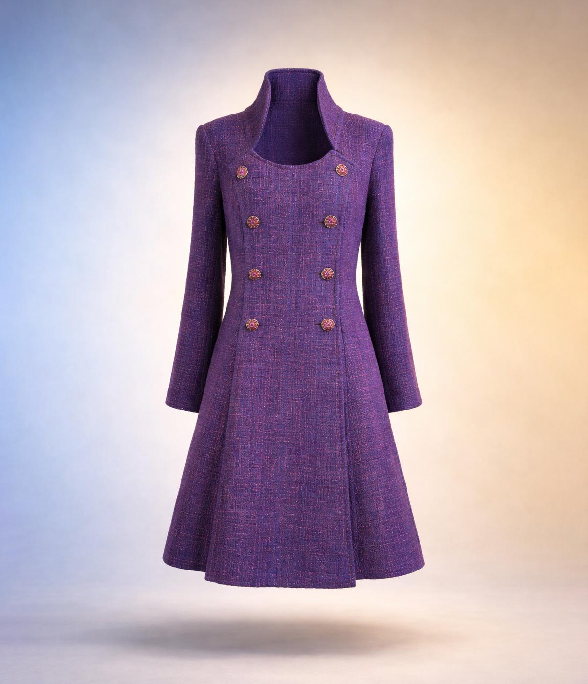 CHANEL 13K$ Paris / Bombay CC Gripoix Buttons Tweed Coat 48 FR