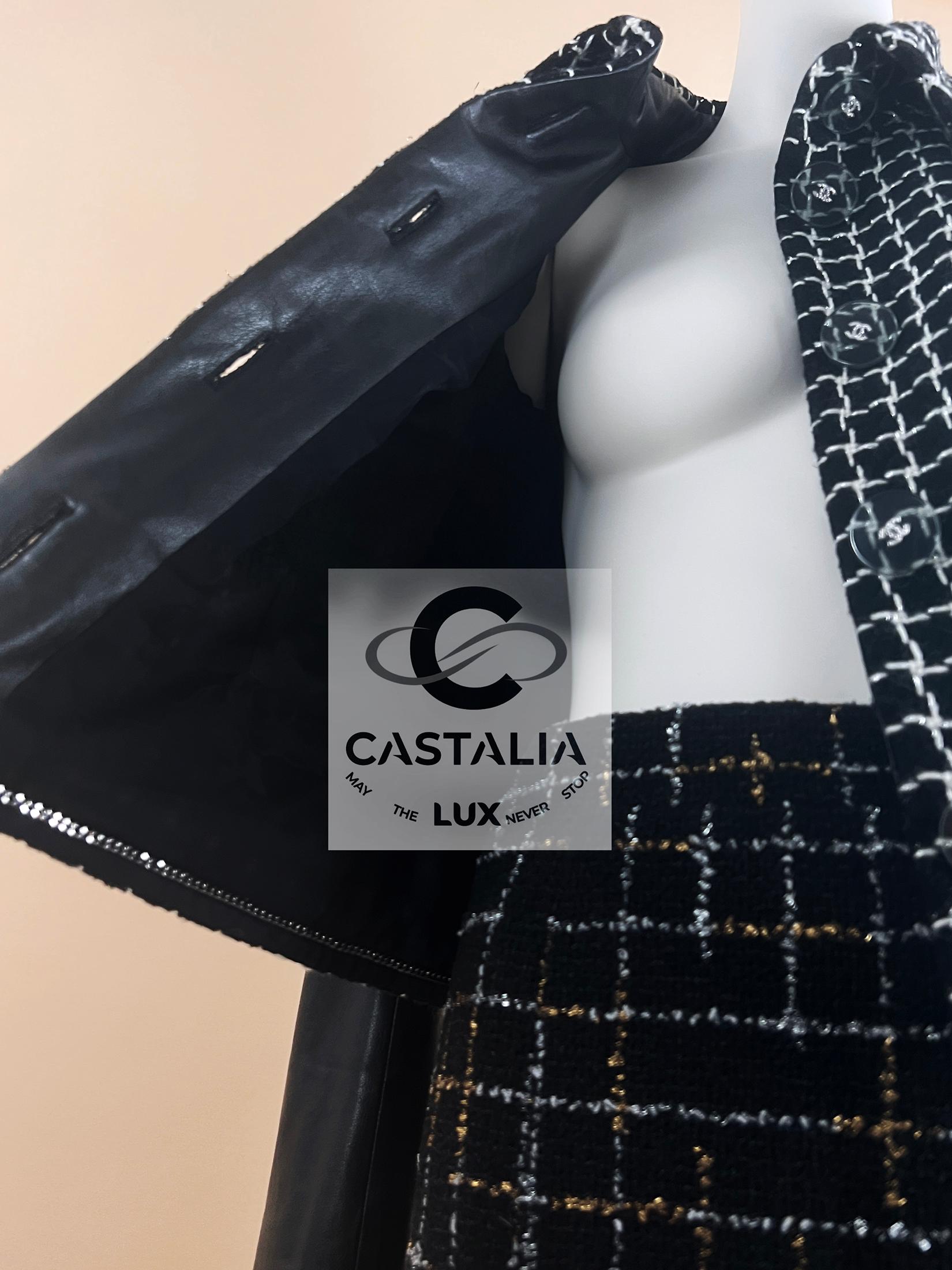Chanel 13K$ Paris / Cosmopolite Giacca di tweed nero 40 FR in vendita 9