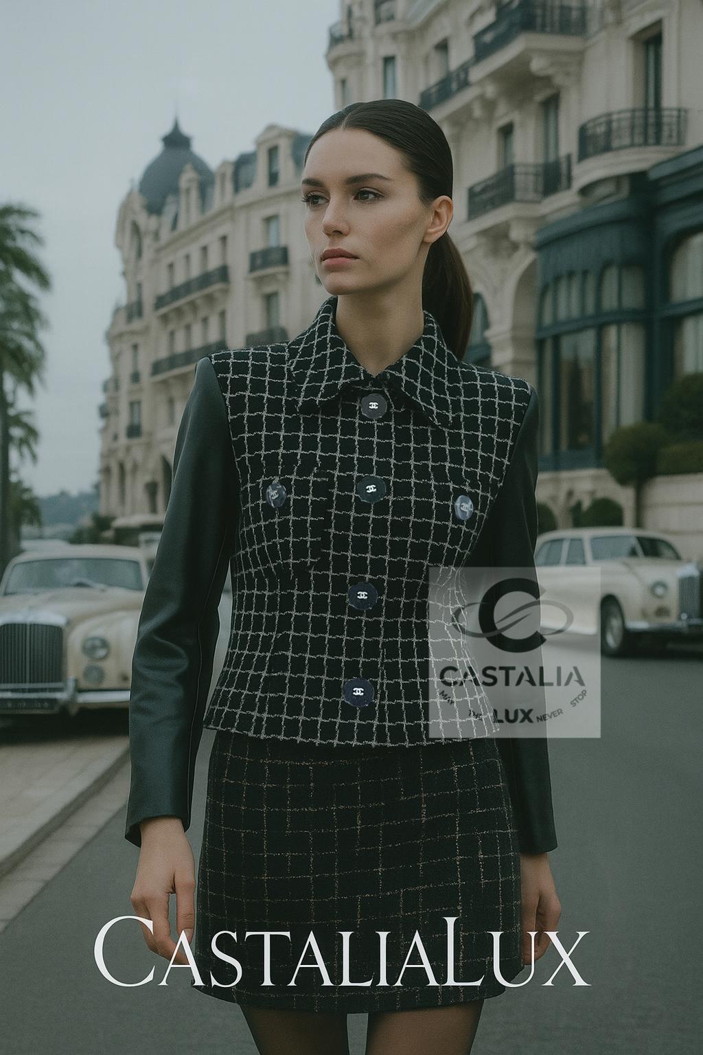 Chanel 13K$ Paris / Cosmopolite Giacca di tweed nero 40 FR in vendita 1