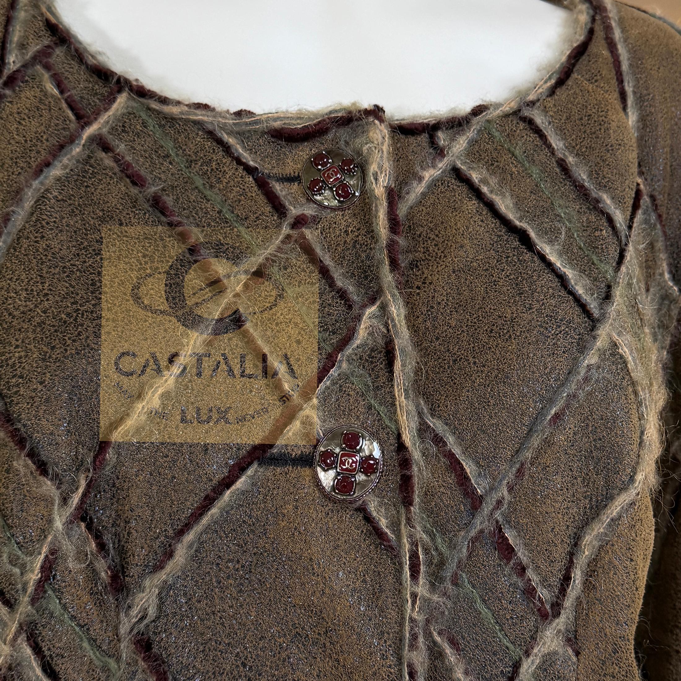 Chanel 13K$ Parigi / Edimburgo CC Gripoix Bottoni Giacca in pelle 40 FR in vendita 5