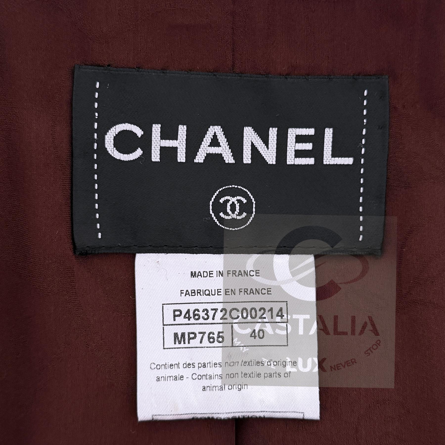 Chanel 13K$ Parigi / Edimburgo CC Gripoix Bottoni Giacca in pelle 40 FR in vendita 11