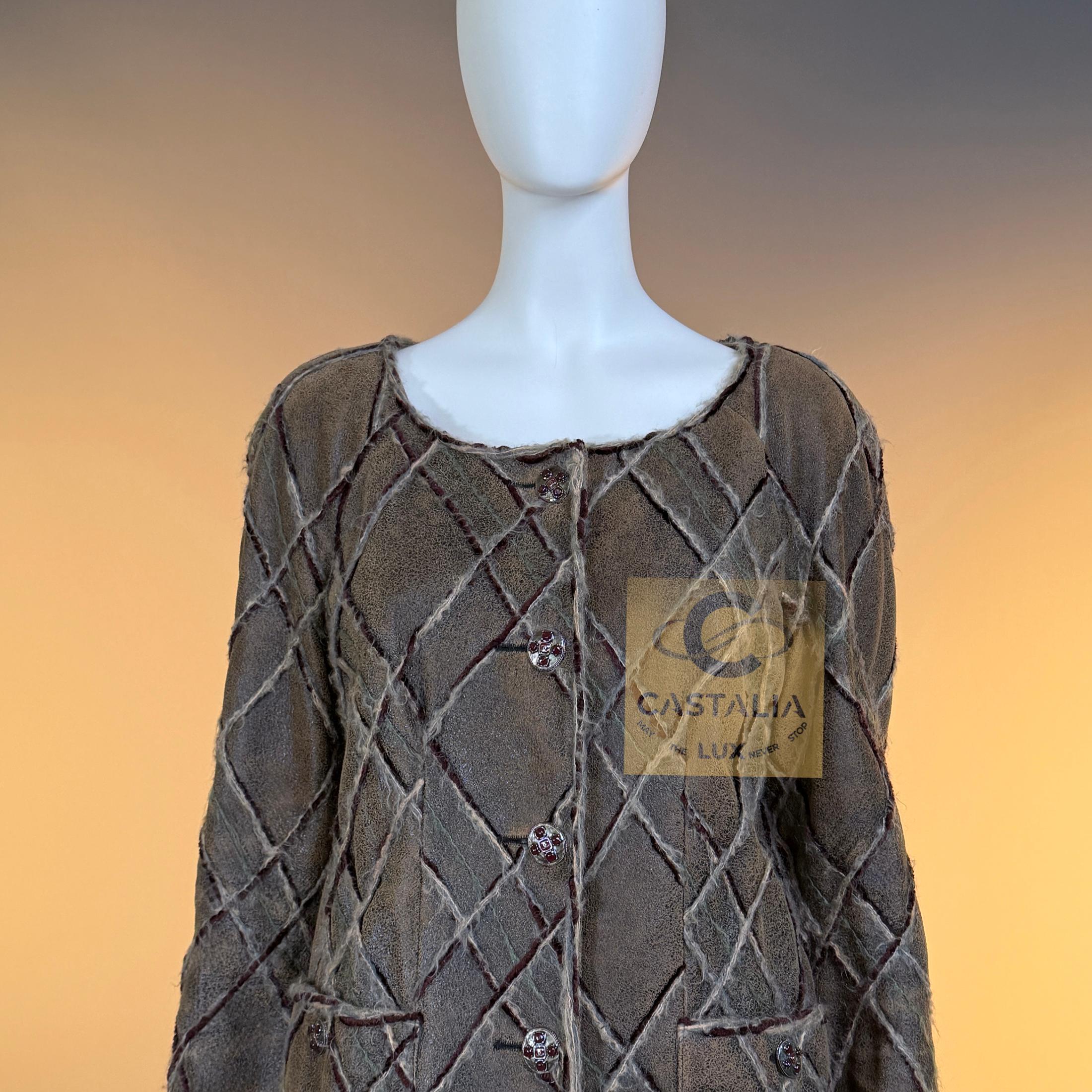 Chanel 13K$ Parigi / Edimburgo CC Gripoix Bottoni Giacca in pelle 40 FR in vendita 2