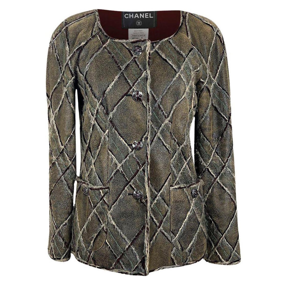 Chanel 13K$ Parigi / Edimburgo CC Gripoix Bottoni Giacca in pelle 40 FR