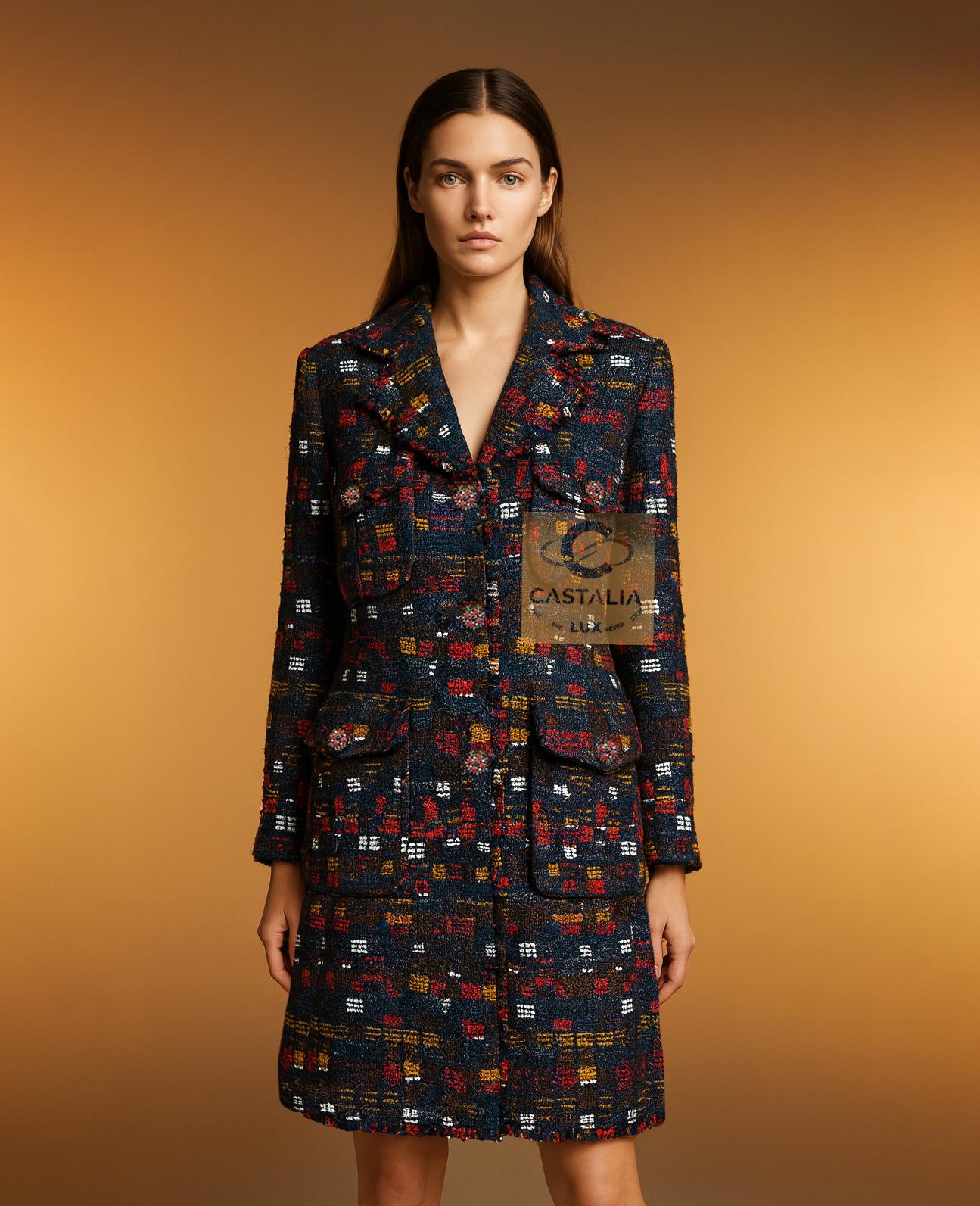 Chanel 13K$ Parigi / Edimburgo CC Gripoix Bottoni Cappotto in Tweed 42 FR in vendita 3