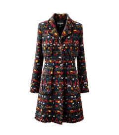 CHANEL 13K$ Paris / Edinburgh CC Gripoix Buttons Tweed Coat 42 FR