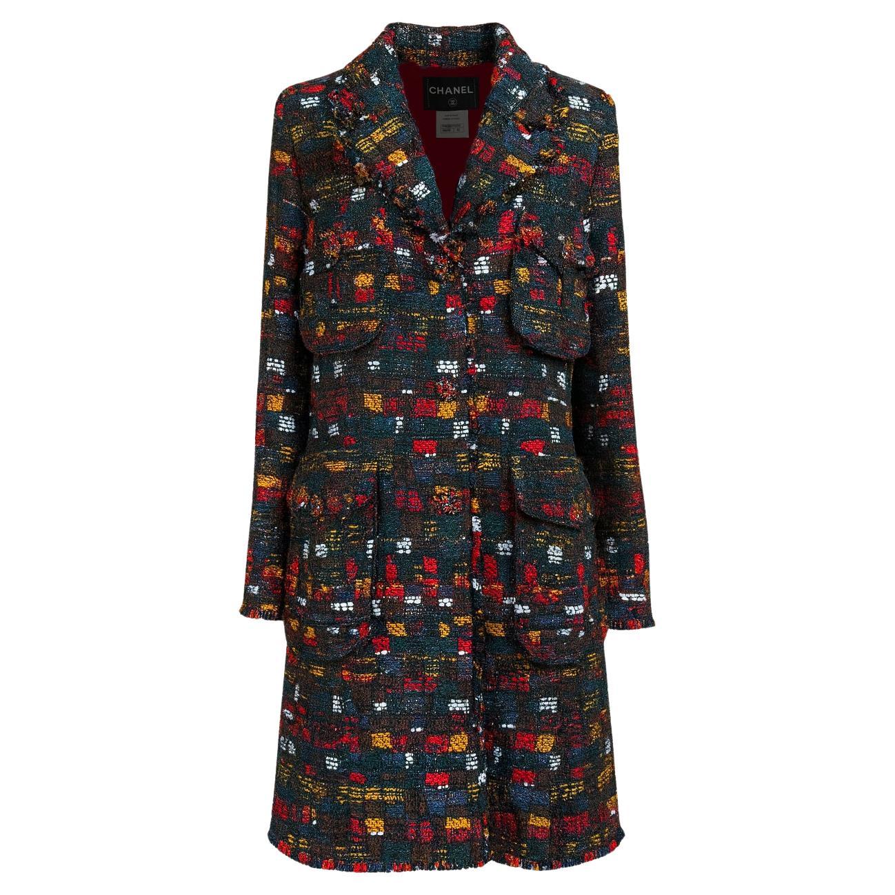 CHANEL 13K$ Paris / Edinburgh CC Gripoix Buttons Tweed Coat 42 FR