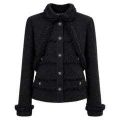 CHANEL 13K$ Paris / MONTE-CARLO Schwarz Tweed Jacke 44 FR