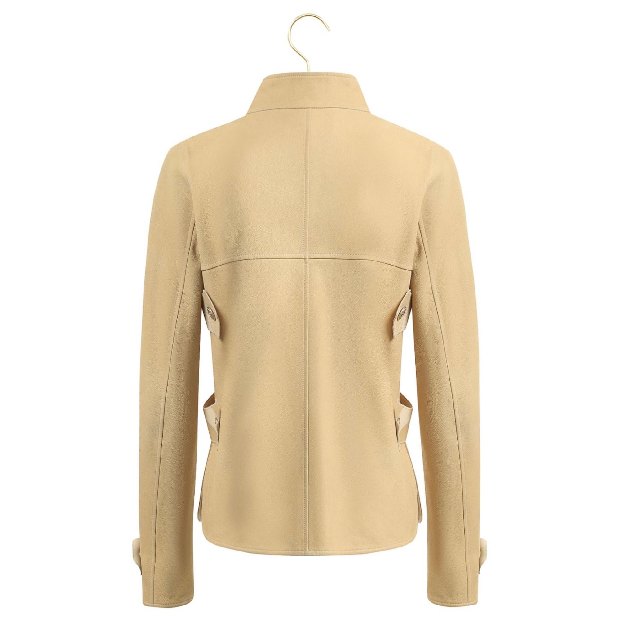 da uomo o donna Chanel 13K$ Giacca in pelle beige da passerella 36 FR