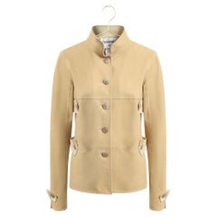 Chanel 13K$ Runway Beige Leather Jacket 36 FR