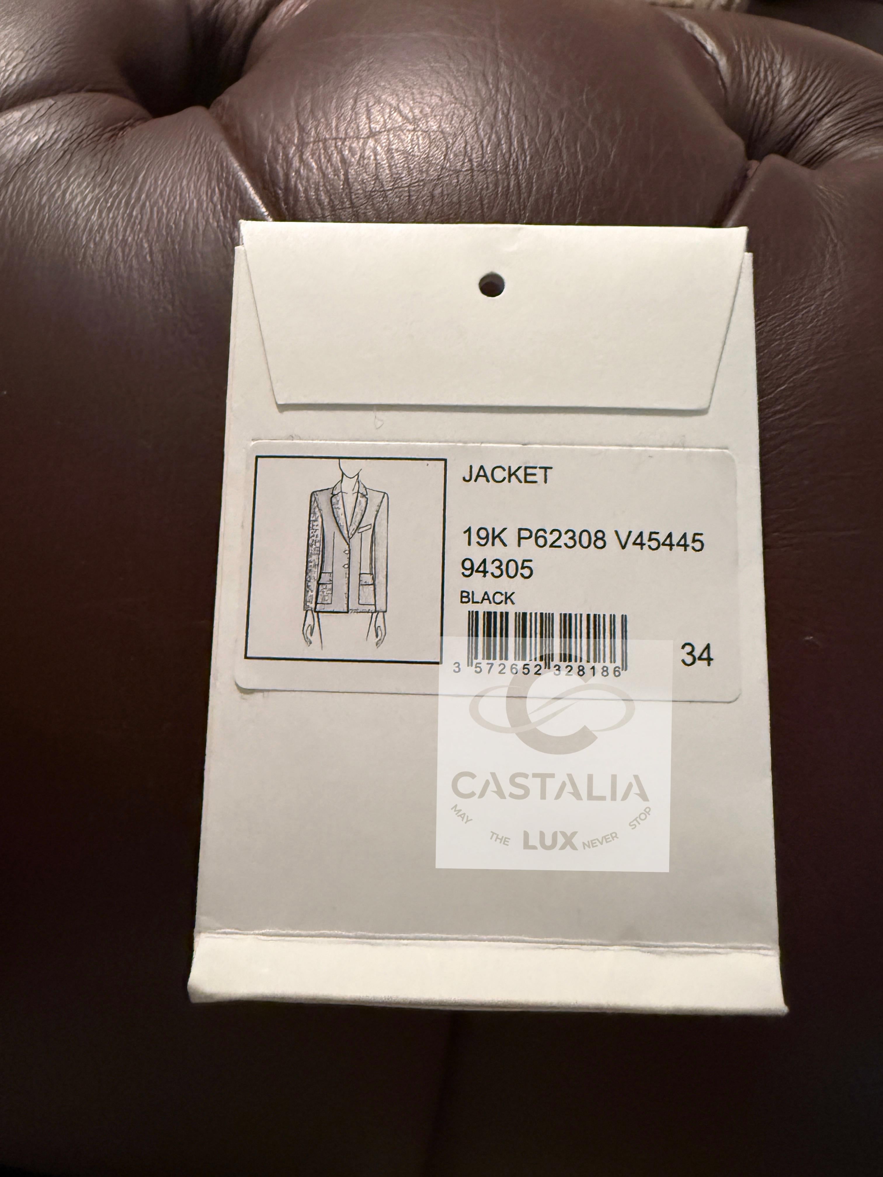 Chanel 13K$ Runway Black Jacket Sequin Embellishment 34 FR For Sale 14