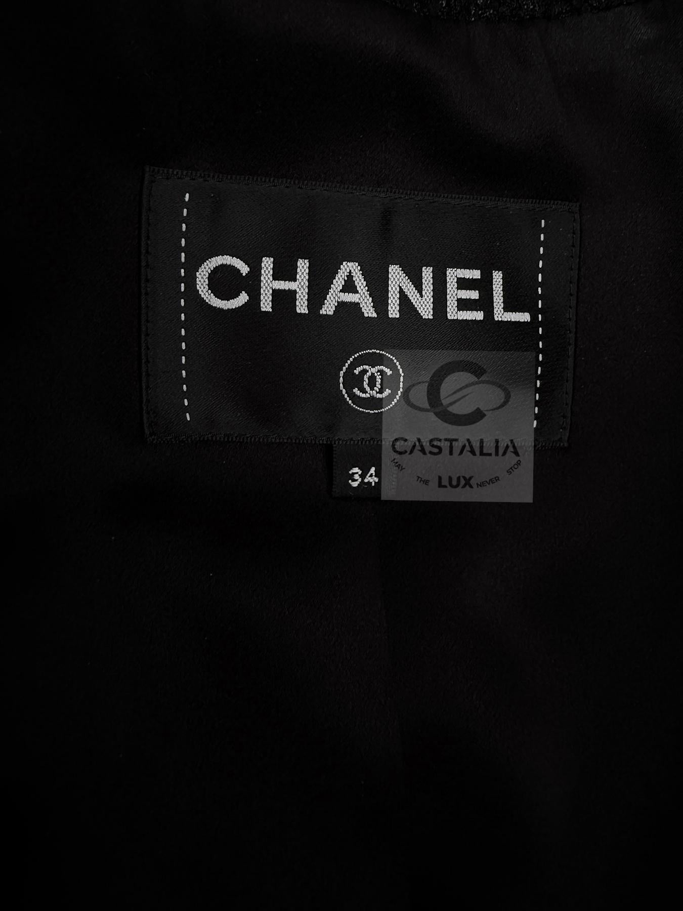 Chanel 13K$ Runway Black Jacket Sequin Embellishment 34 FR For Sale 15