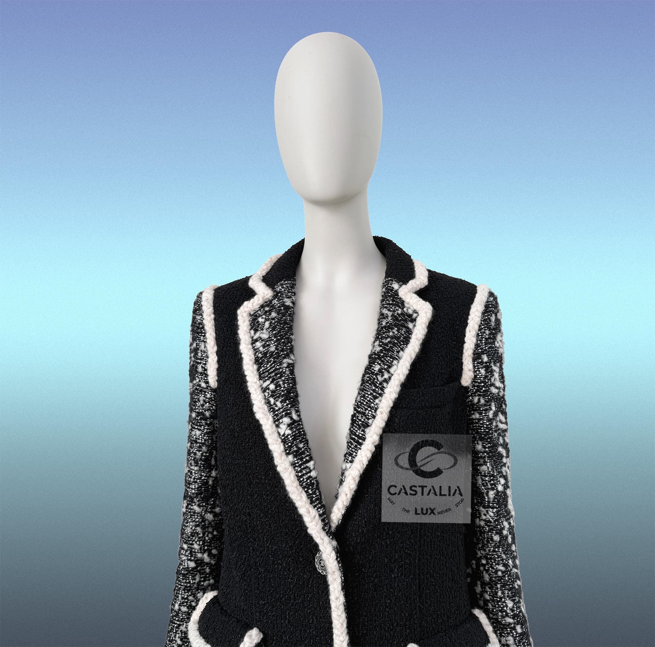 Chanel 13K$ Runway Black Jacket Sequin Embellishment 34 FR For Sale 6